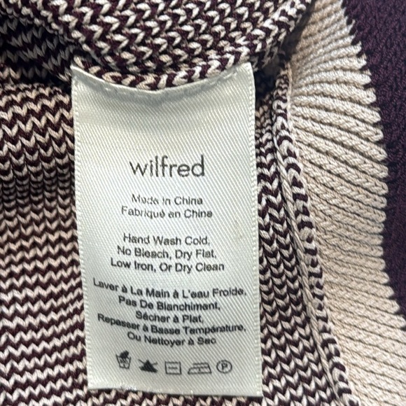 Aritzia Wilfred Palmier Sweater in Maroon/Cream Stripes Size Extra Small - Picture 7 of 8
